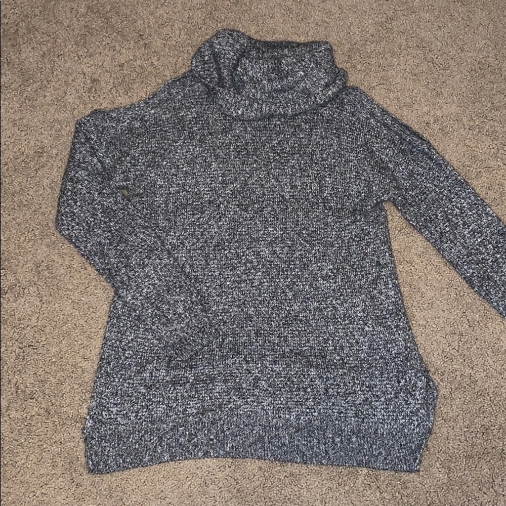 Gray Hollister Turtleneck Sweater - Open Shoulders